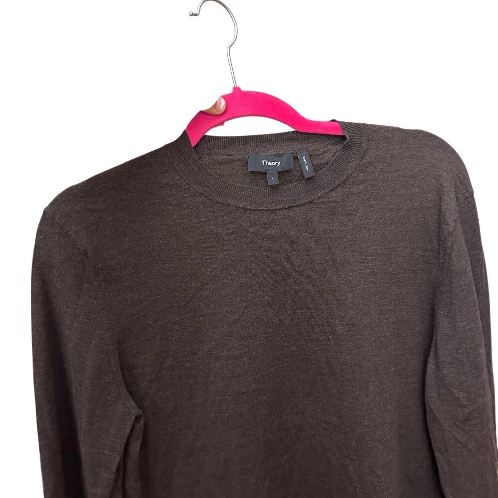 Theory Women’s 100% Wool Long Sleeve Sweater Brown Size Large 185/92A Essentials - Picture 10 of 12